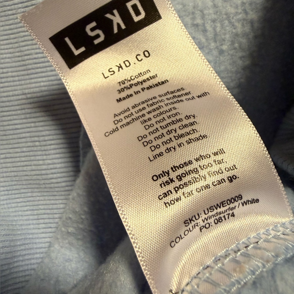LSKD Sport Blue Oversized Crewneck Graphic Sweatshirt Preppy Sporty - Picture 8 of 11